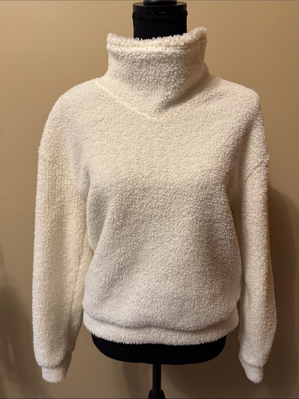 Falls Creek Ivory Sherpa Turtleneck Pullover